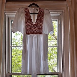 Madewell Embroidered Poplin Dress